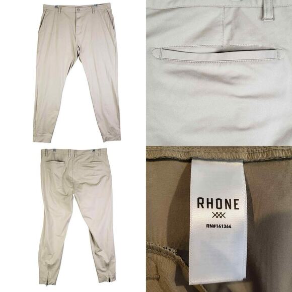 Rhone Commuter Pants Stretch Chino Performance Trousers Men's Size 40 Khaki - Picture 1 of 14